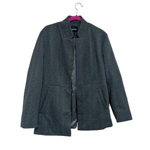 ChouYatou XL Mens Herringbone‎ Coat Jacket Gray Polyester Outerwear